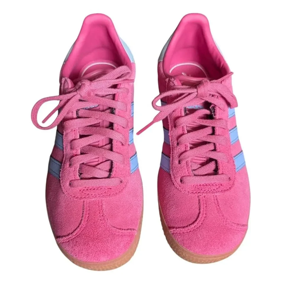 Shock Pink Blue Spark Adidas Gazelles JR5944 Size Youth 2